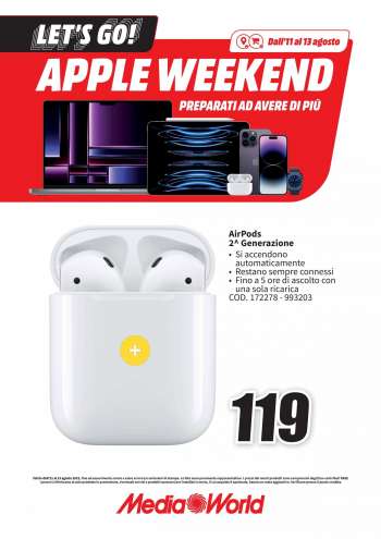 Volantino MediaWorld - 11/8/2023 - 13/8/2023.