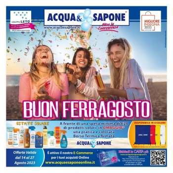 Volantino Acqua & Sapone - 14/8/2023 - 27/8/2023.