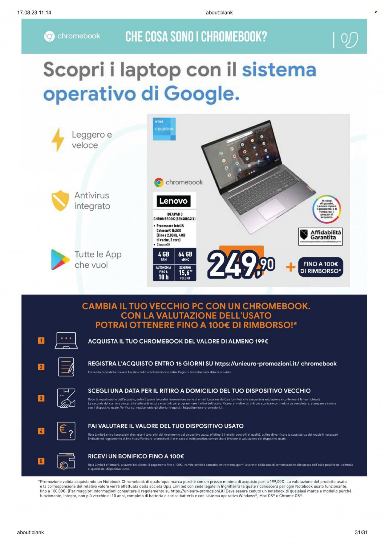 Volantino Unieuro - 17/8/2023 - 24/8/2023. Pagina 31