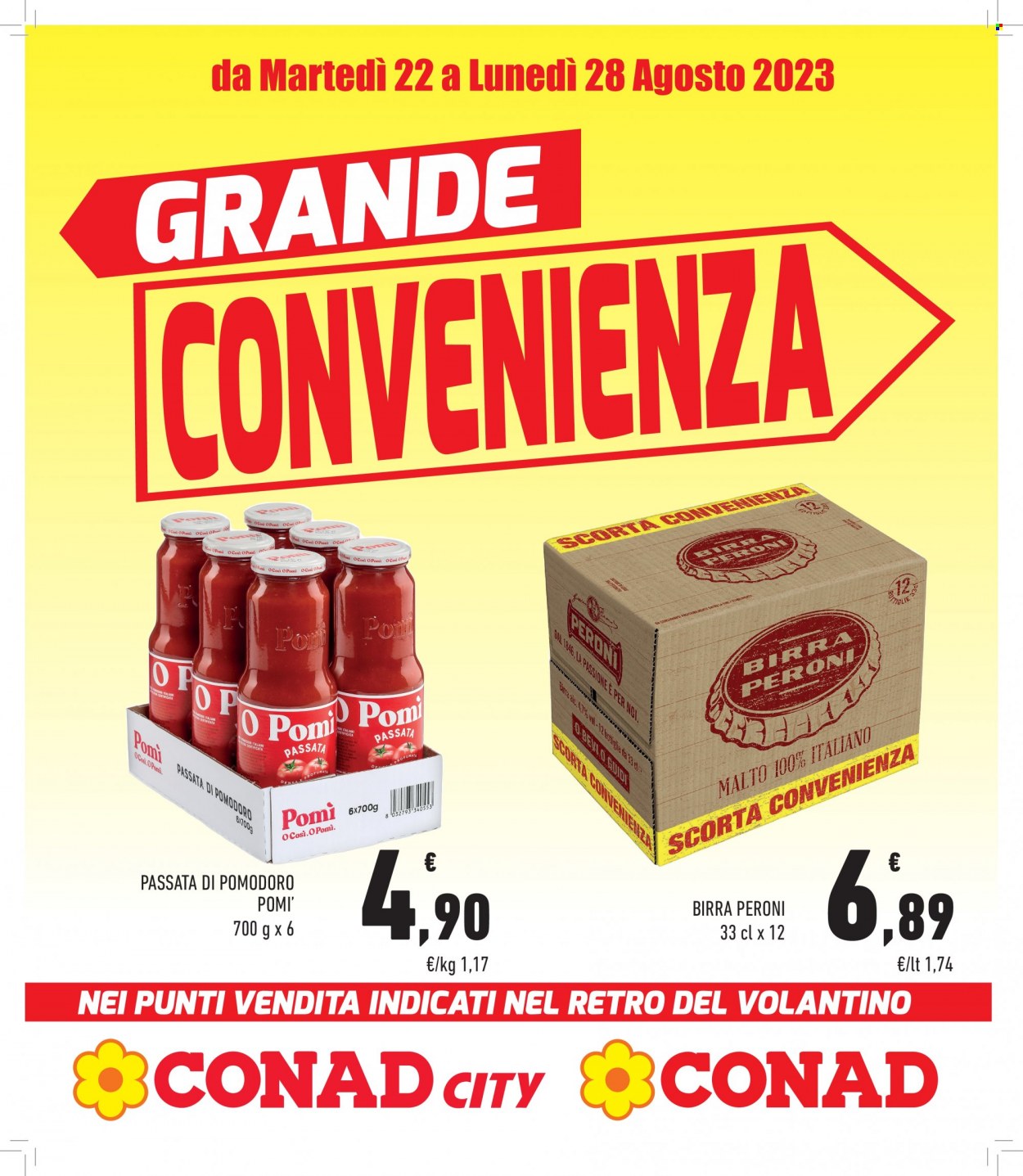 Volantino Conad - 22/8/2023 - 28/8/2023. Pagina 1