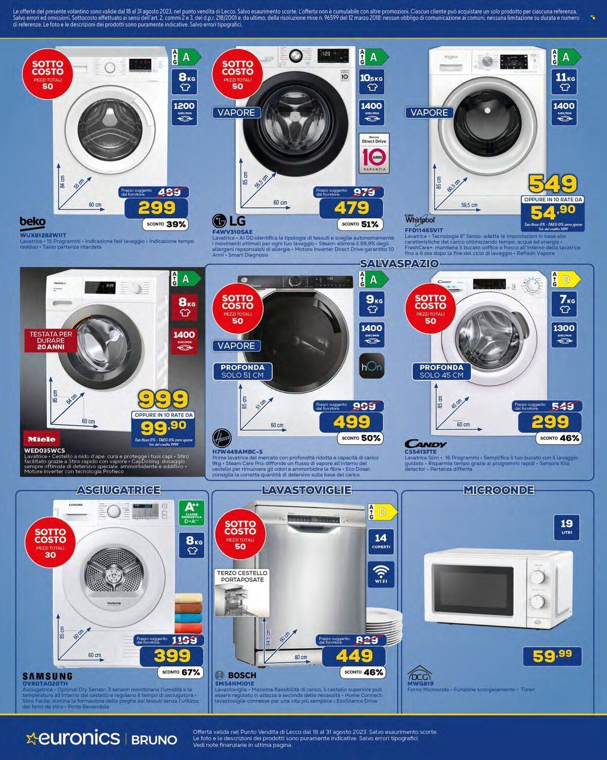 Volantino Euronics - 18/8/2023 - 31/8/2023. Pagina 8