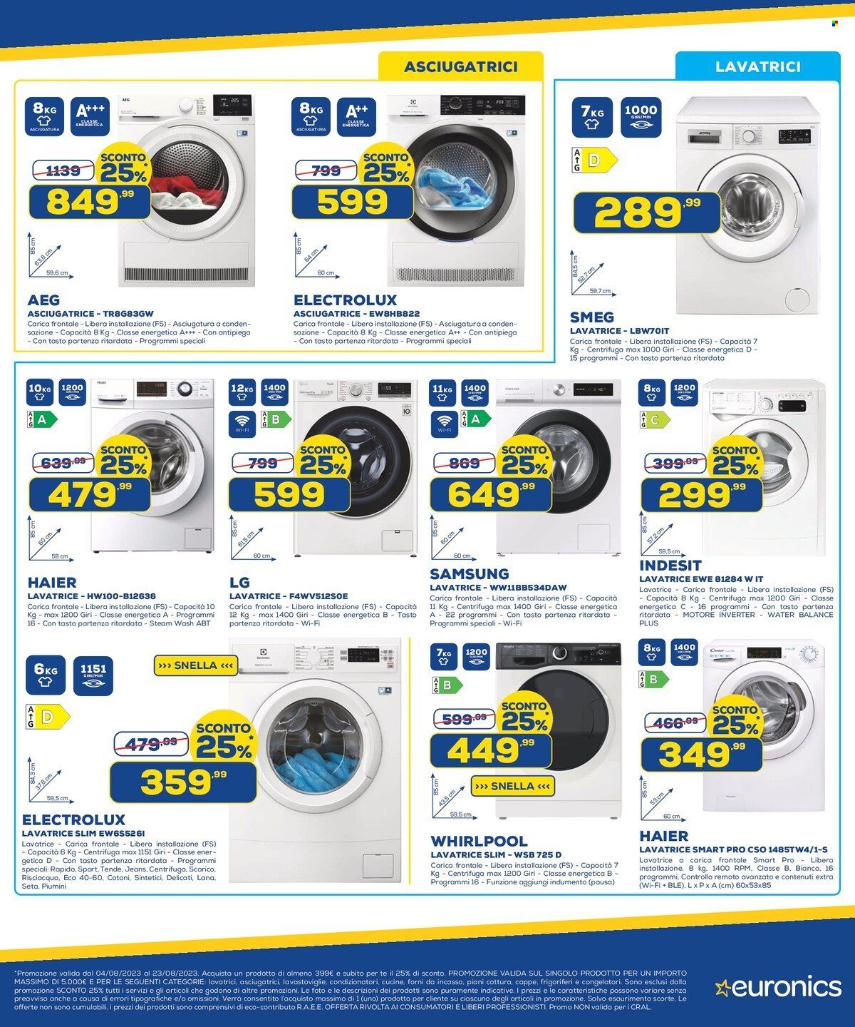 Volantino Euronics - 4/8/2023 - 23/8/2023. Pagina 3