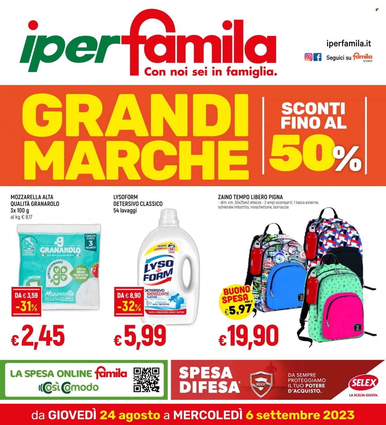 Volantino Famila - 24/8/2023 - 6/9/2023. Pagina 1