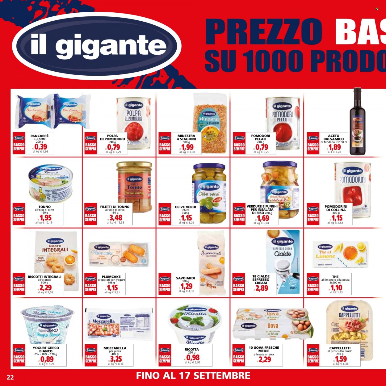 Volantino Il Gigante - 24/8/2023 - 6/9/2023. Pagina 22