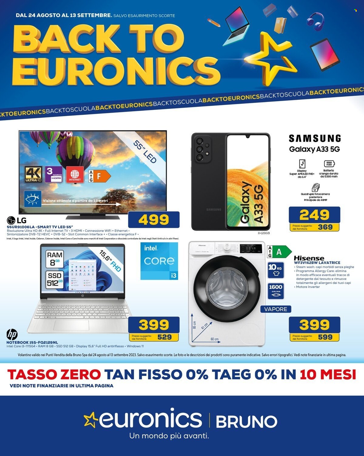 Volantino Euronics - 24/8/2023 - 13/9/2023. Pagina 1