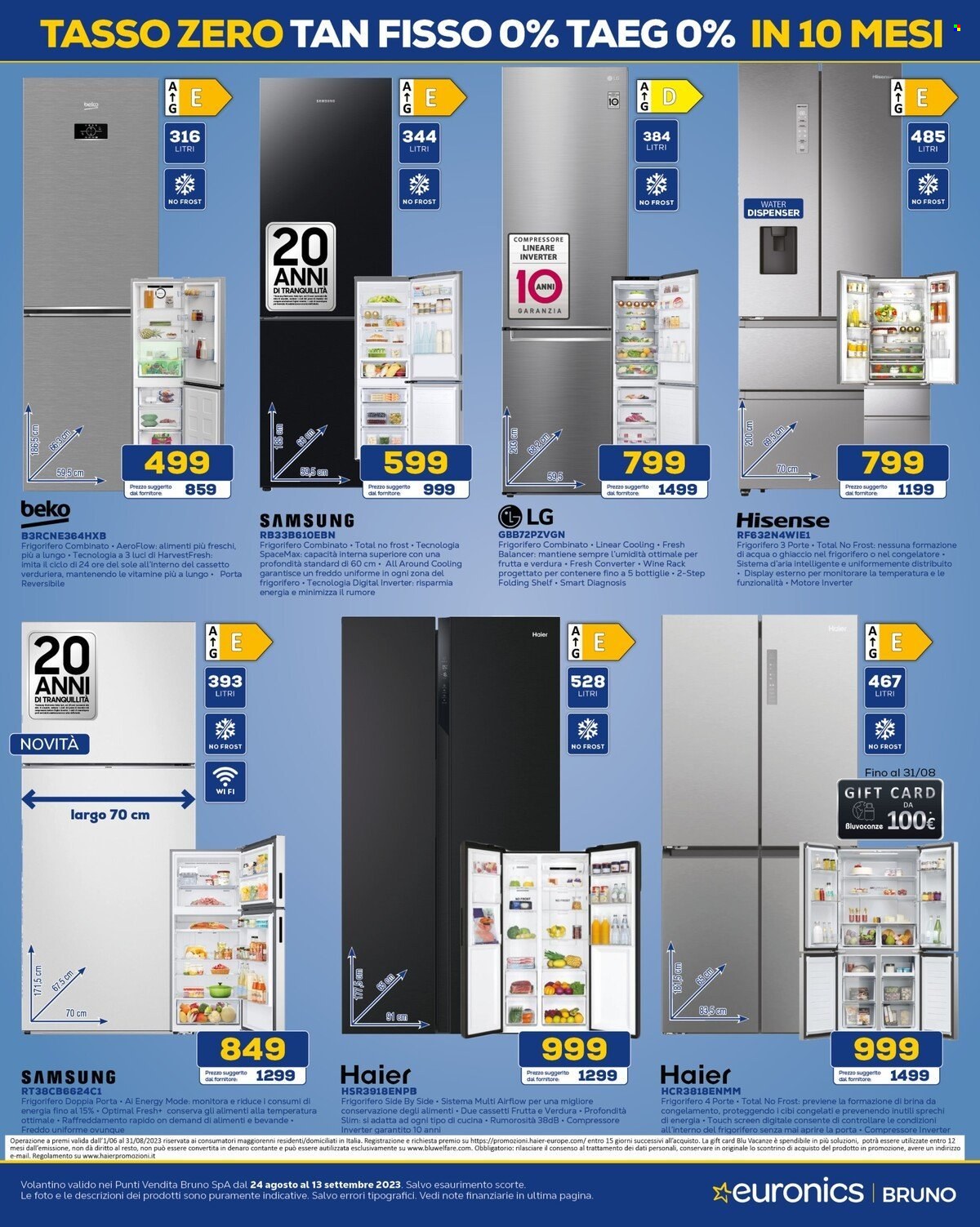 Volantino Euronics - 24/8/2023 - 13/9/2023. Pagina 20