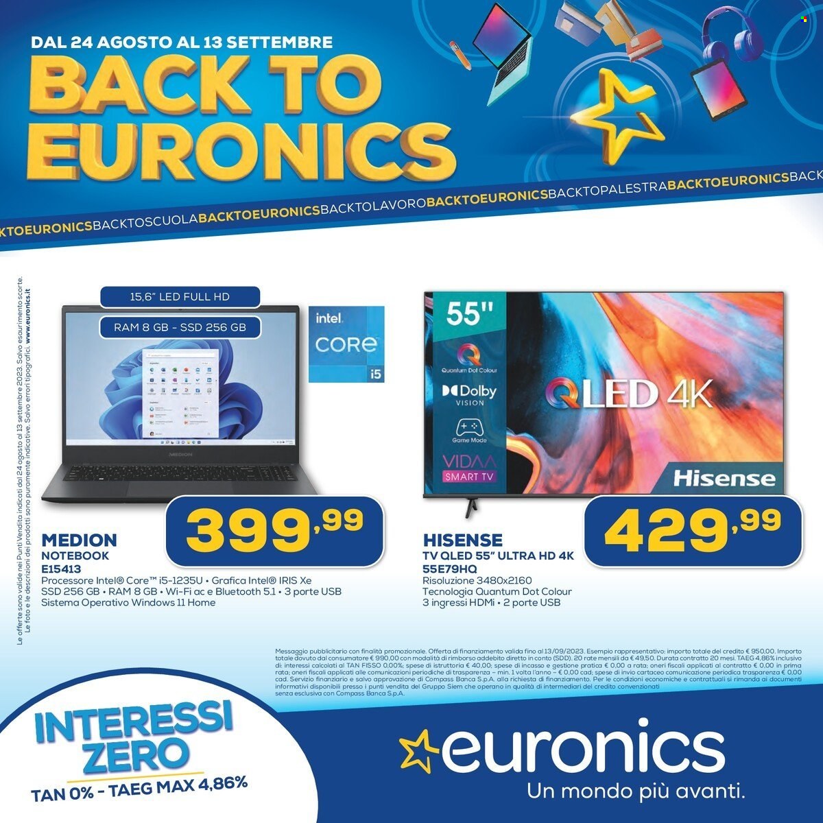 Volantino Euronics - 24/8/2023 - 13/9/2023. Pagina 1