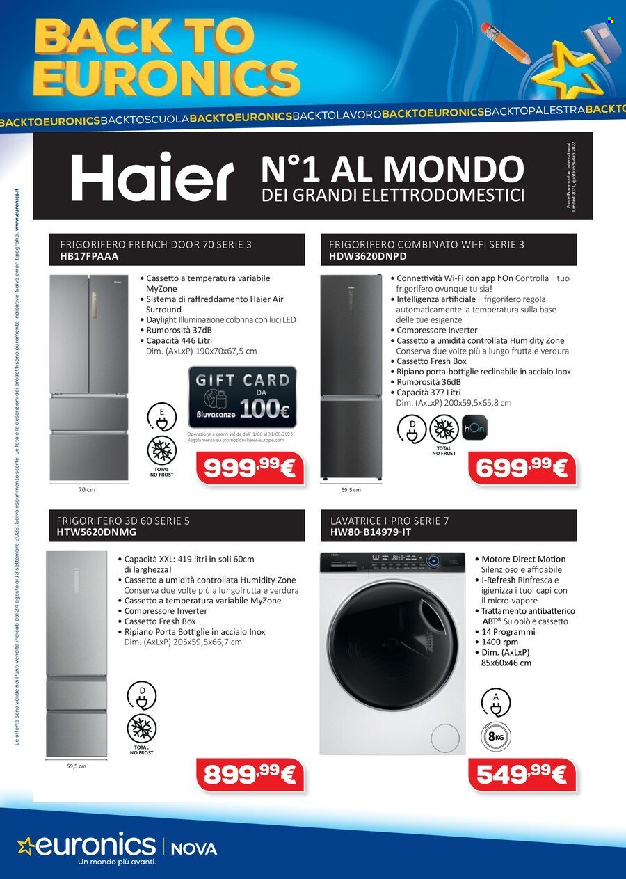 Volantino Euronics - 24/8/2023 - 13/9/2023. Pagina 24
