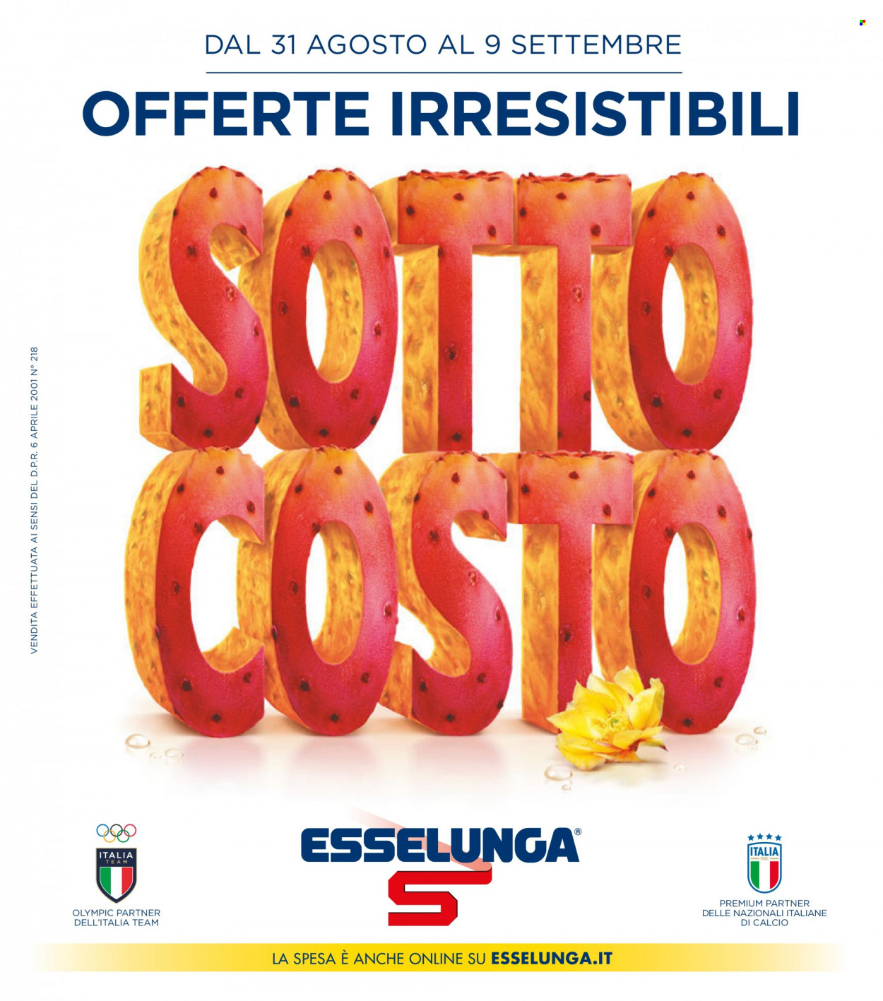 Volantino Esselunga - 31/8/2023 - 9/9/2023. Pagina 1