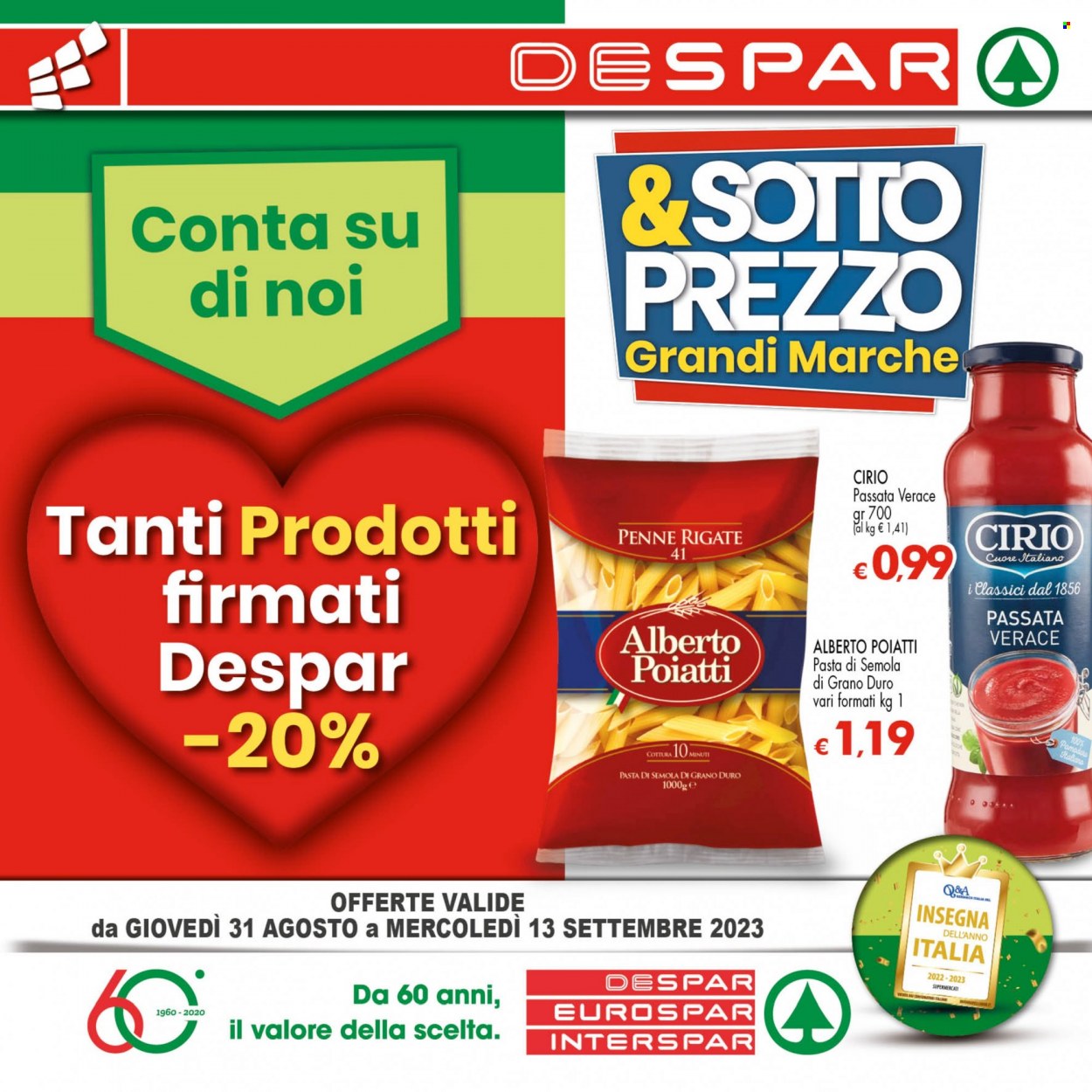Volantino Eurospar - 31/8/2023 - 13/9/2023. Pagina 1