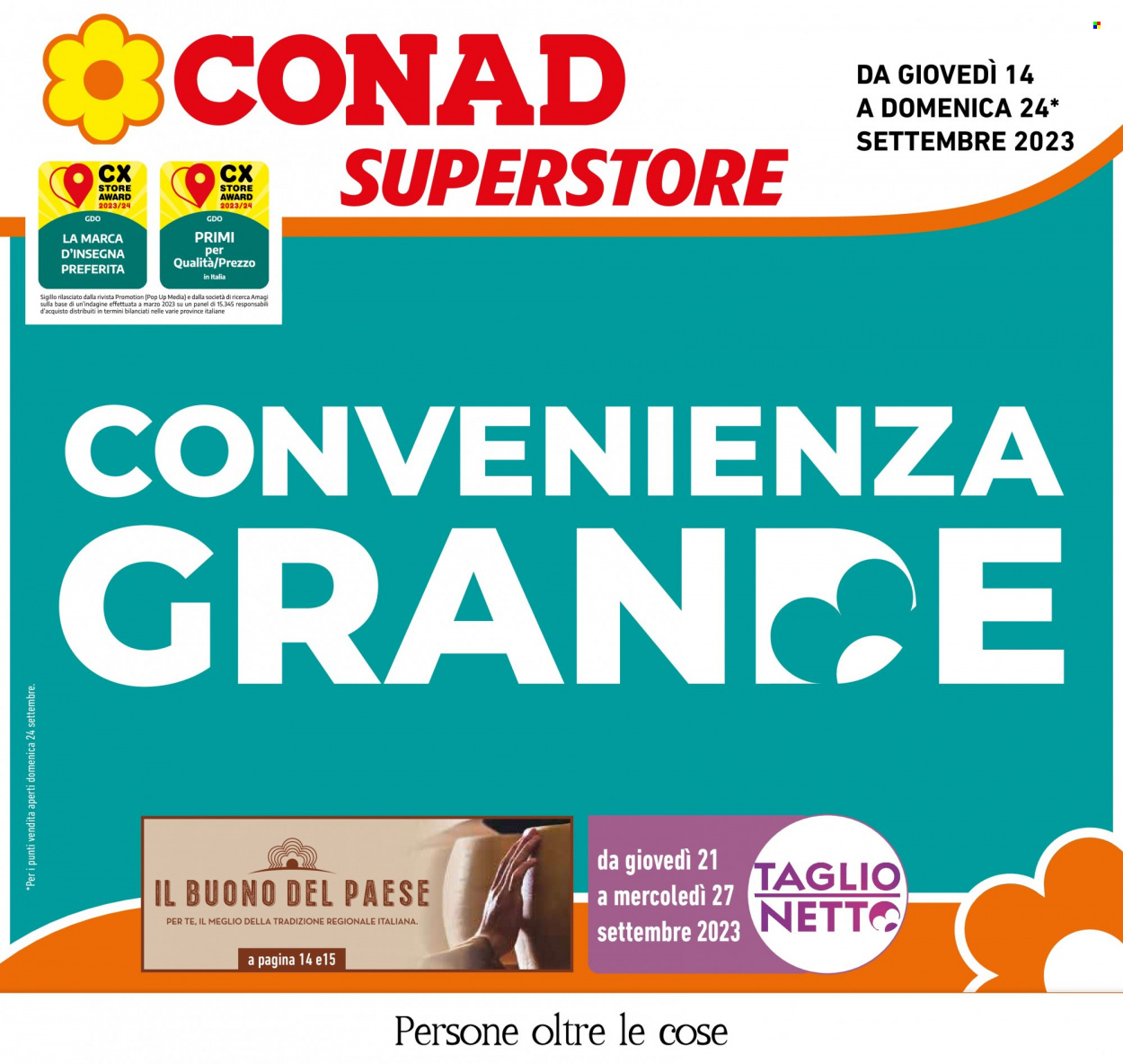 Volantino Conad Superstore - 14/9/2023 - 24/9/2023. Pagina 1
