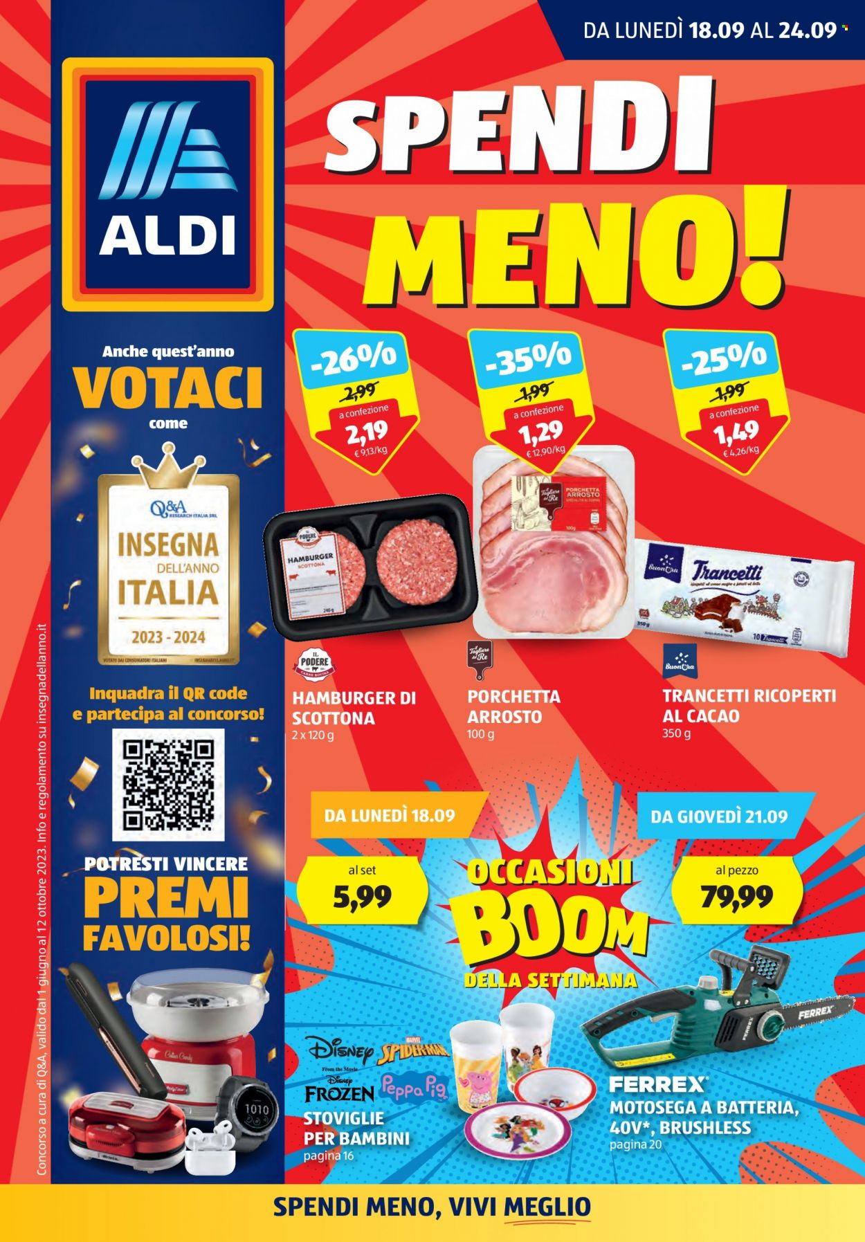Volantino Aldi - 18/9/2023 - 24/9/2023. Pagina 1