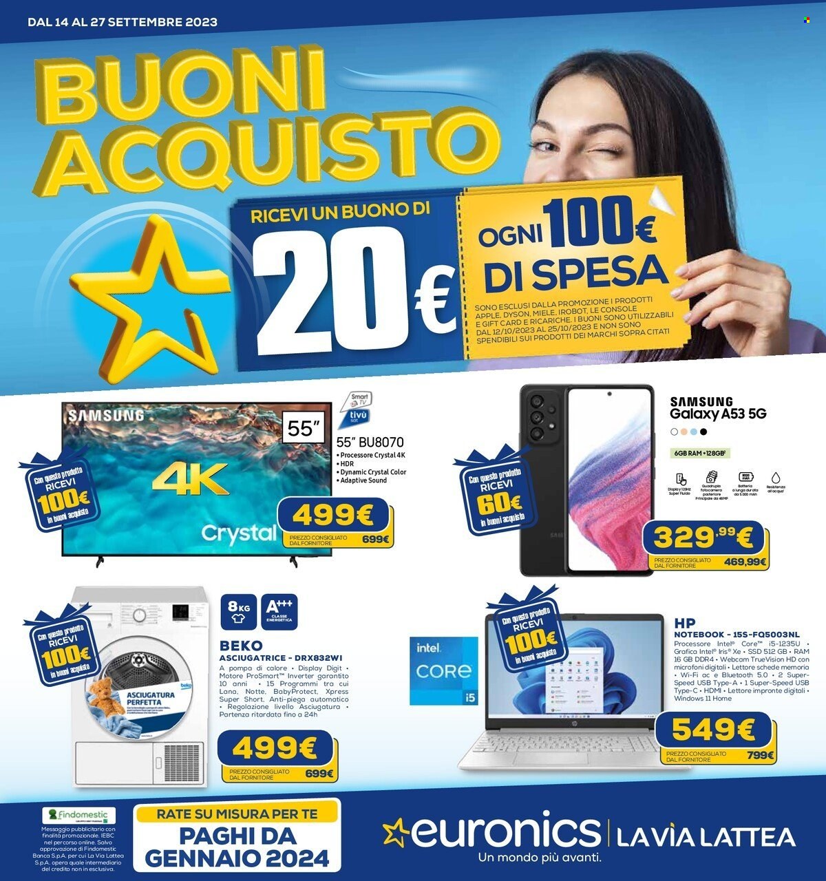Volantino Euronics - 14/9/2023 - 27/9/2023. Pagina 1