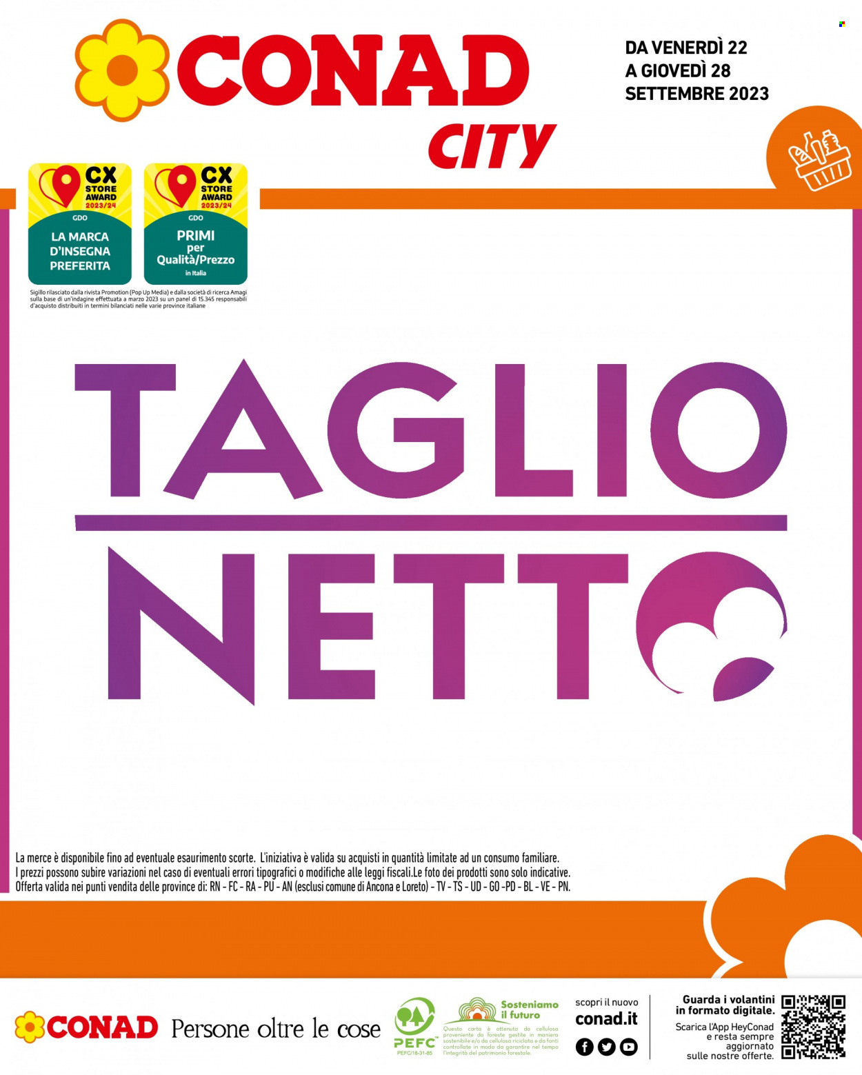 Volantino Conad City - 22/9/2023 - 28/9/2023. Pagina 1