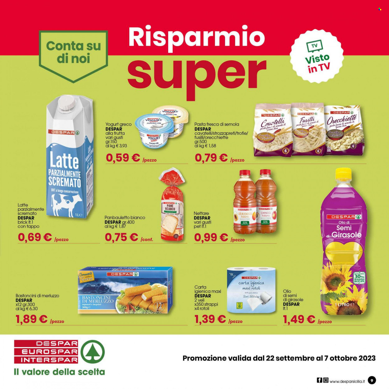 Volantino Despar - 22/9/2023 - 1/10/2023. Pagina 9