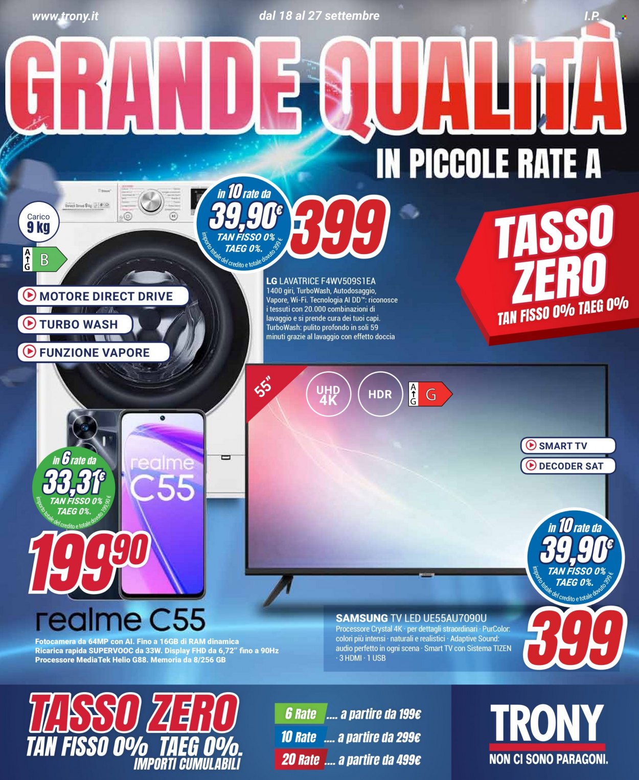 Volantino Trony - 18/9/2023 - 27/9/2023. Pagina 1