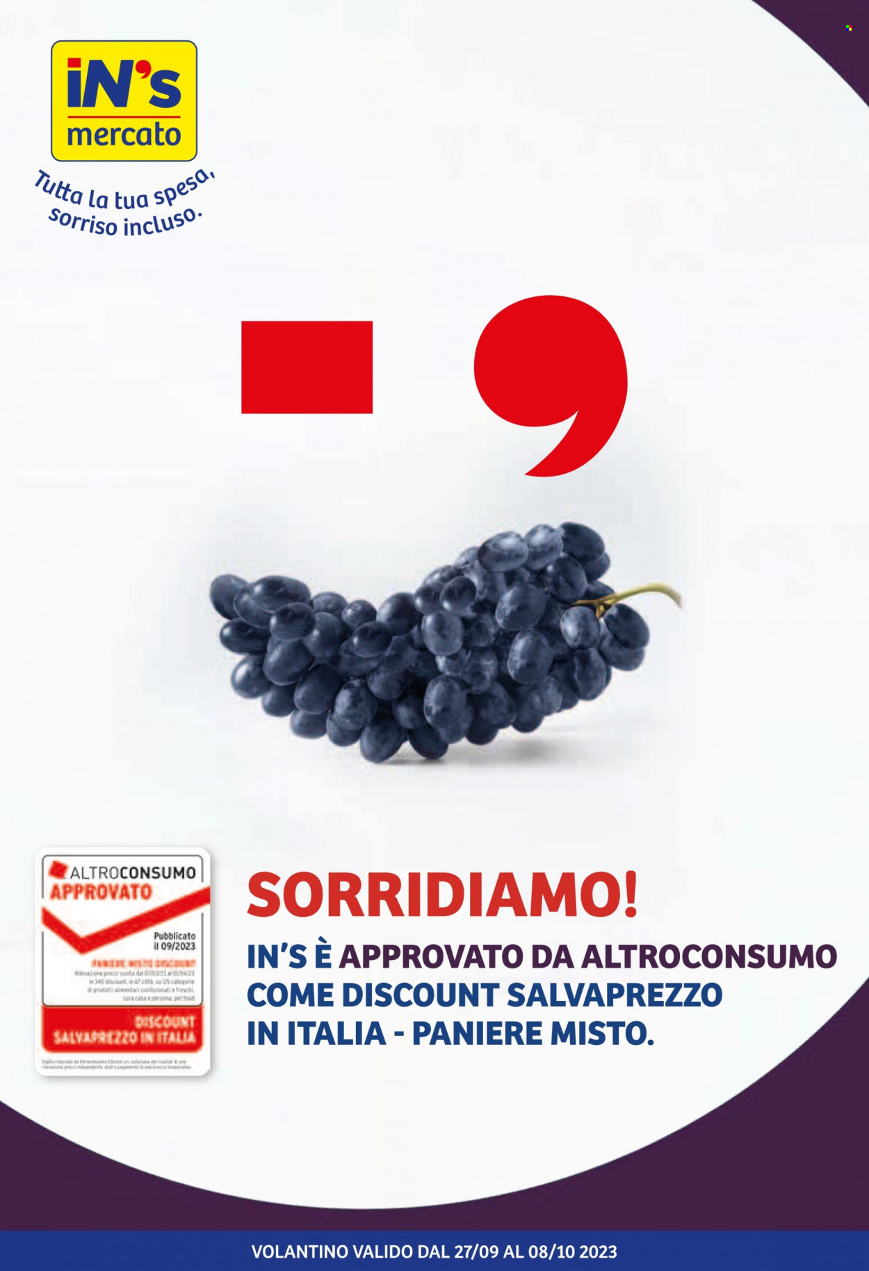 Volantino iN's Mercato - 27/9/2023 - 8/10/2023. Pagina 1