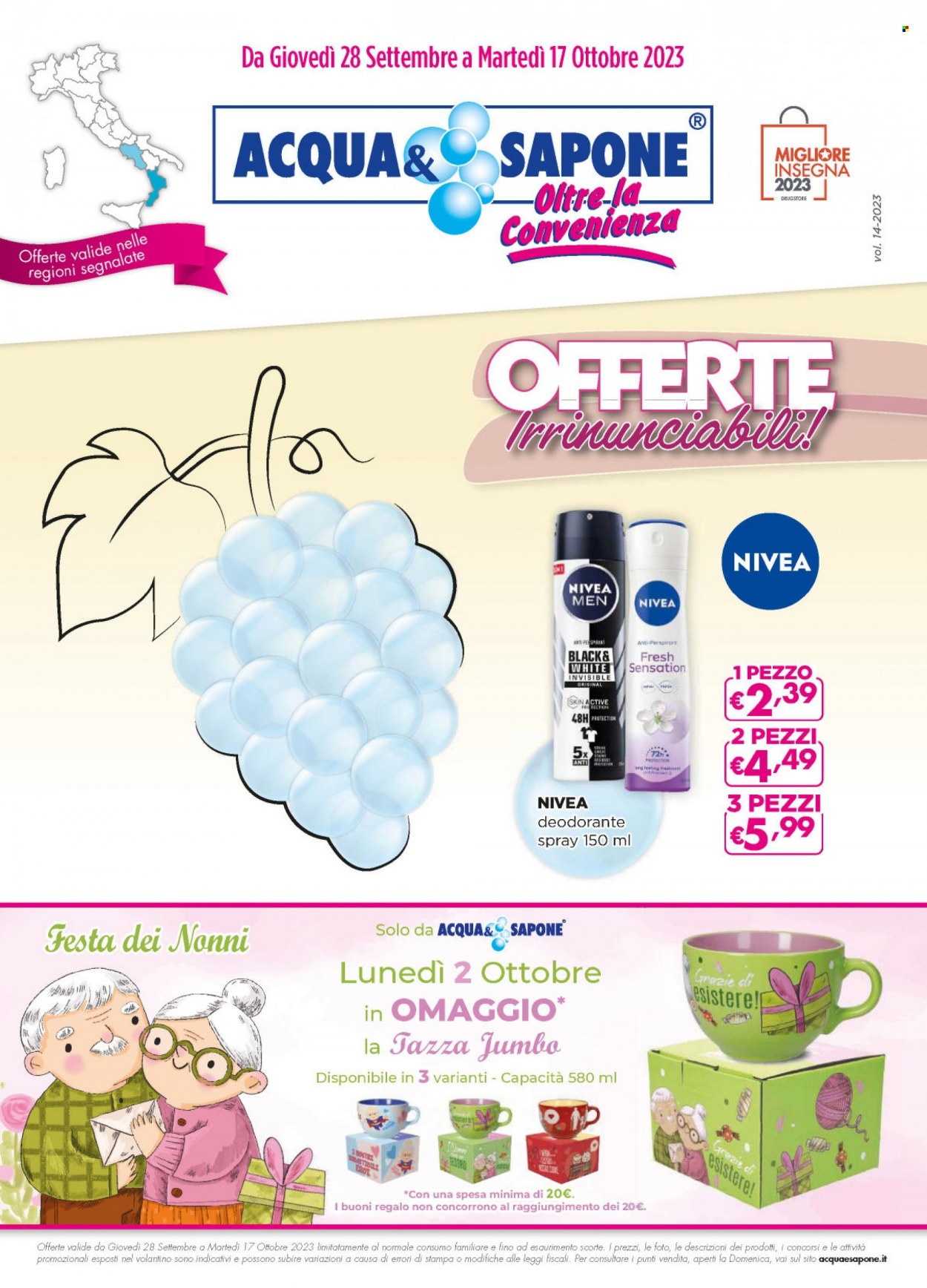 Volantino Acqua & Sapone - 28/9/2023 - 17/10/2023. Pagina 1