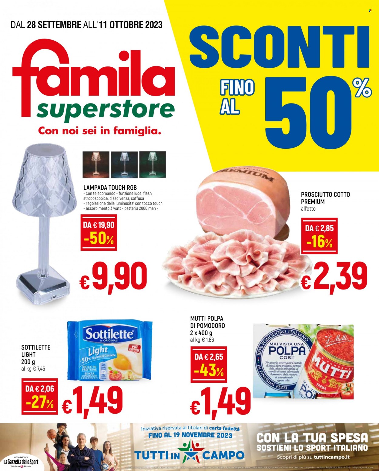 Volantino Famila - 28/9/2023 - 11/10/2023. Pagina 1
