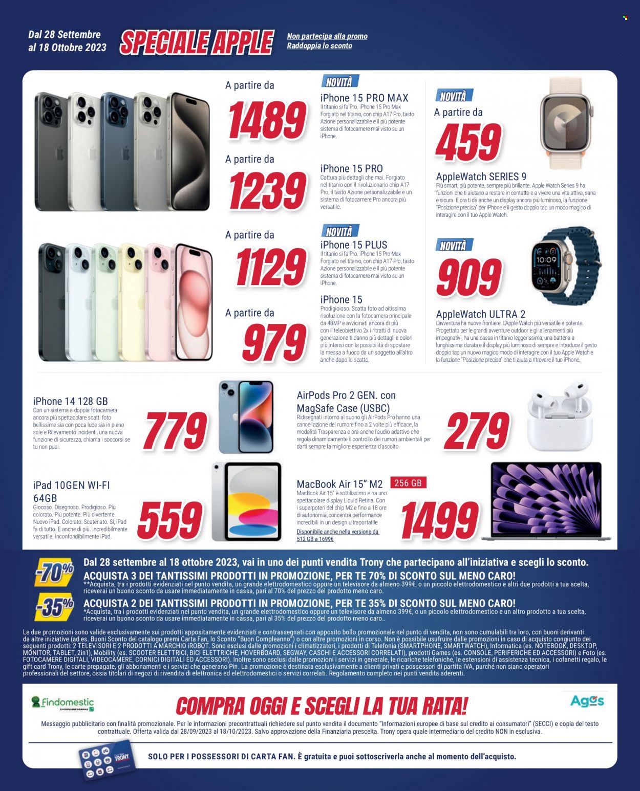 Volantino Trony - 28/9/2023 - 18/10/2023. Pagina 22