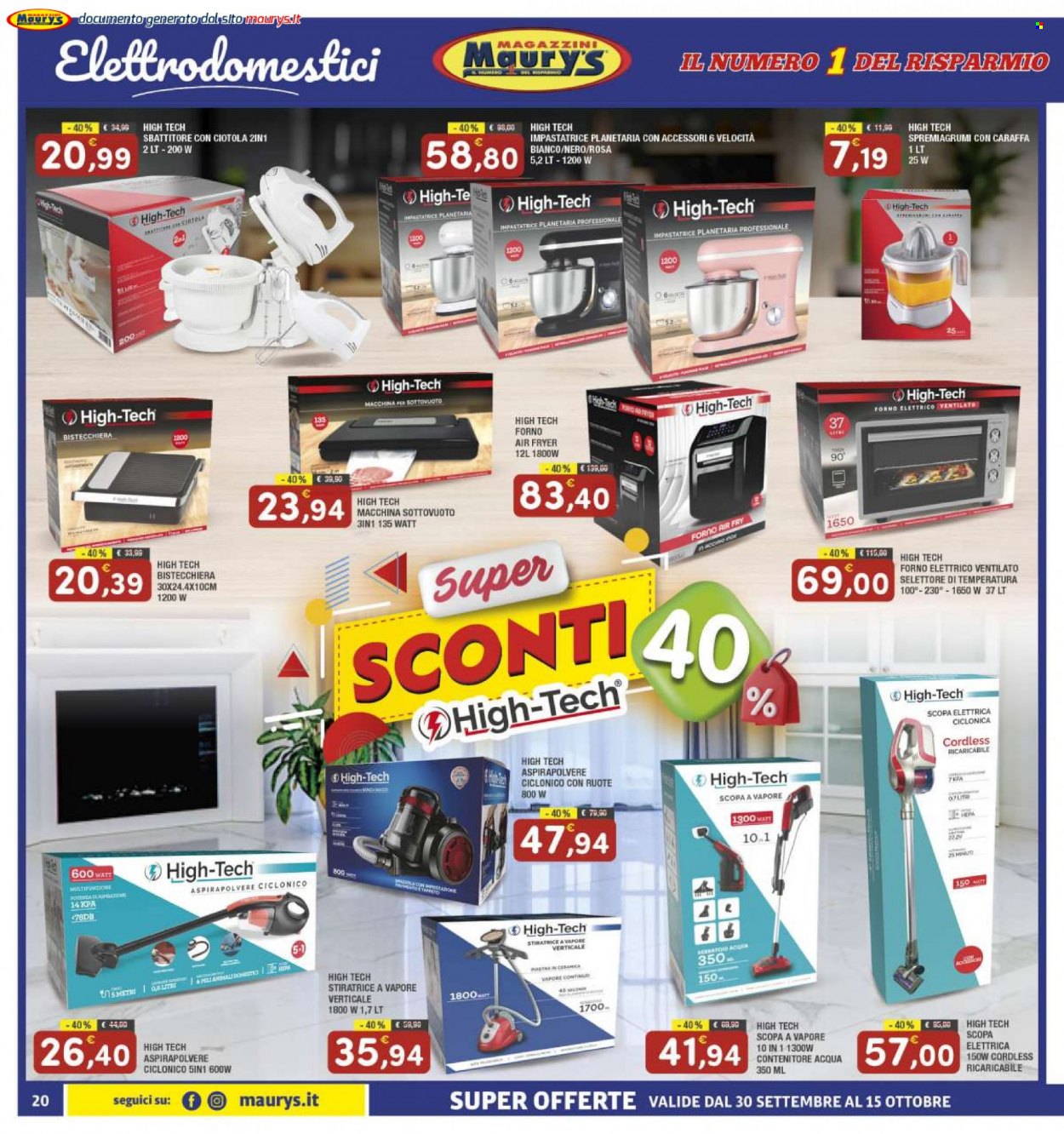 Volantino Maury's - 30/9/2023 - 15/10/2023. Pagina 20