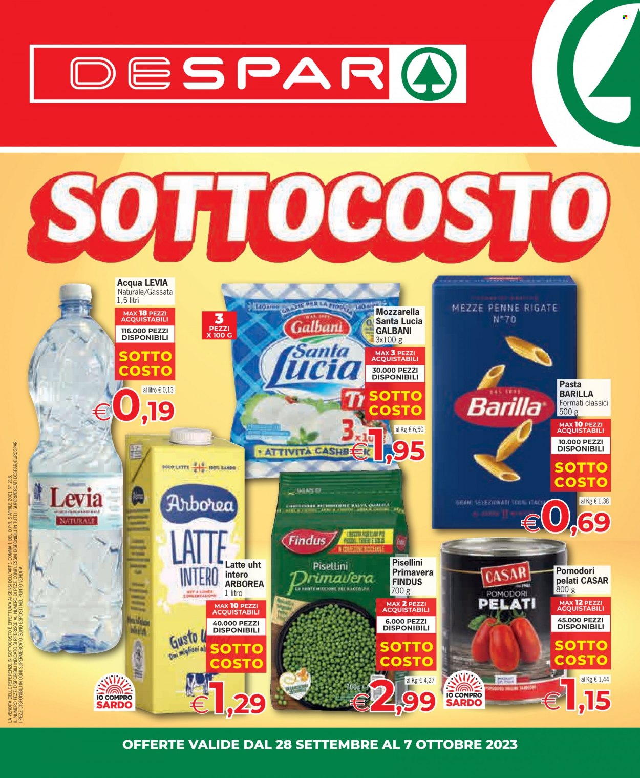 Leták Despar - 28.9.2023 - 7.10.2023. Strana 1