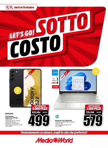 Volantino MediaWorld - 6/10/2023 - 15/10/2023.
