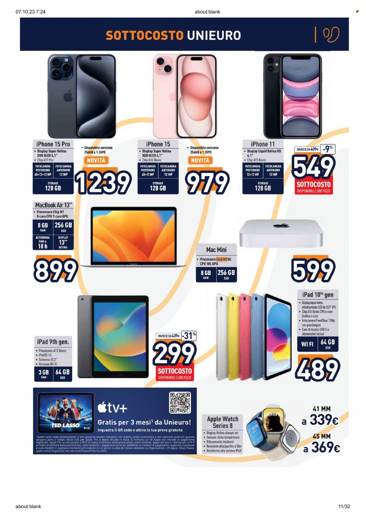 Volantino Unieuro - 6/10/2023 - 15/10/2023. Pagina 11