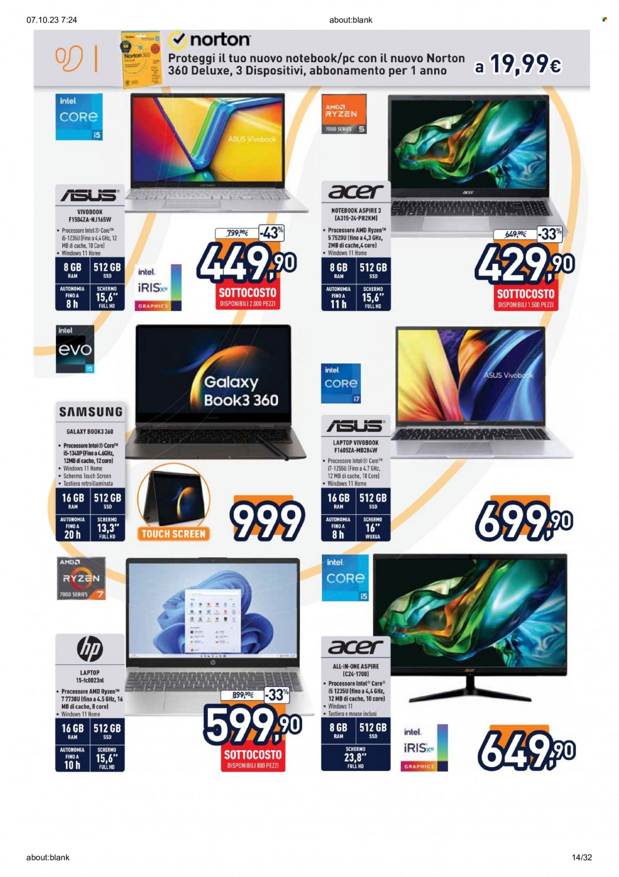 Volantino Unieuro - 6/10/2023 - 15/10/2023. Pagina 14