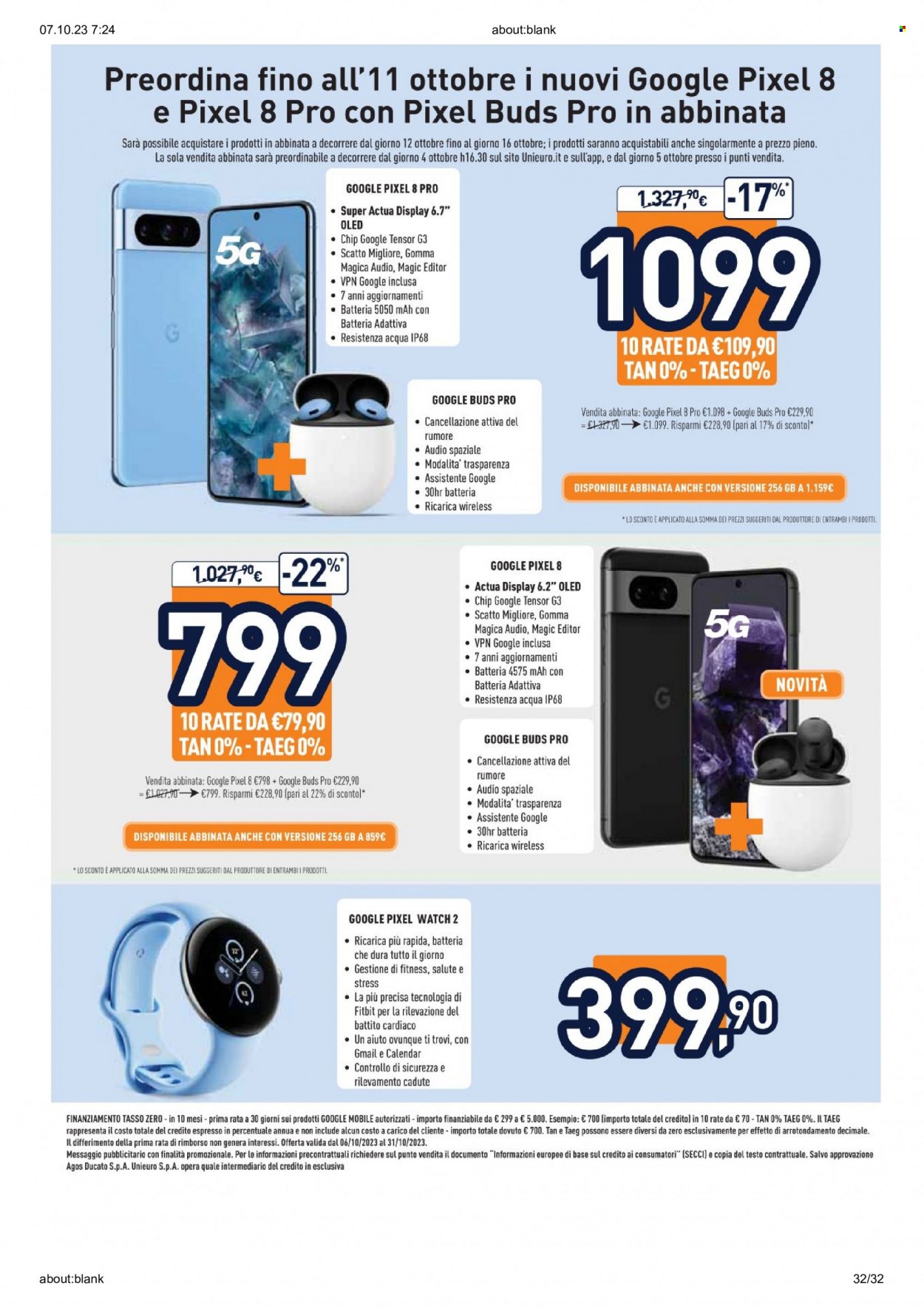 Volantino Unieuro - 6/10/2023 - 15/10/2023. Pagina 32