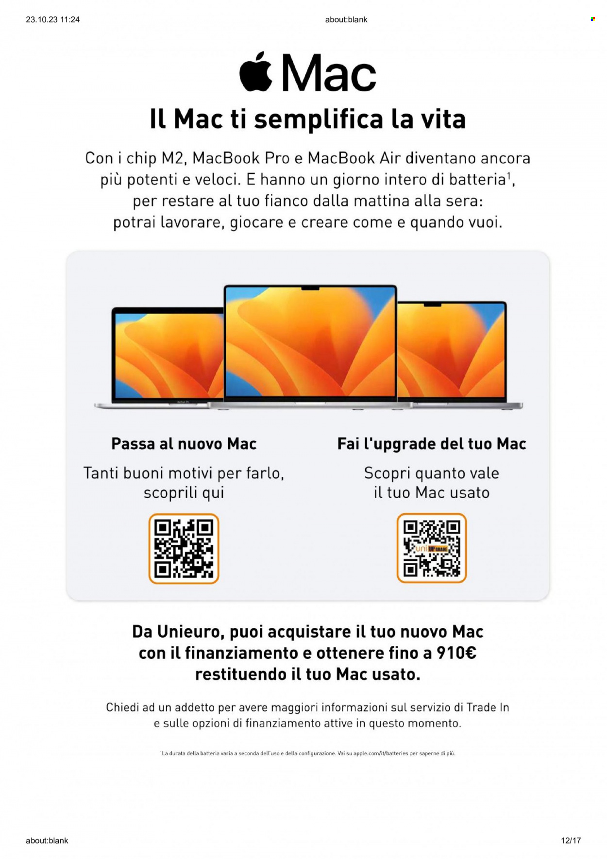 Volantino Unieuro - 23/10/2023 - 29/10/2023. Pagina 12