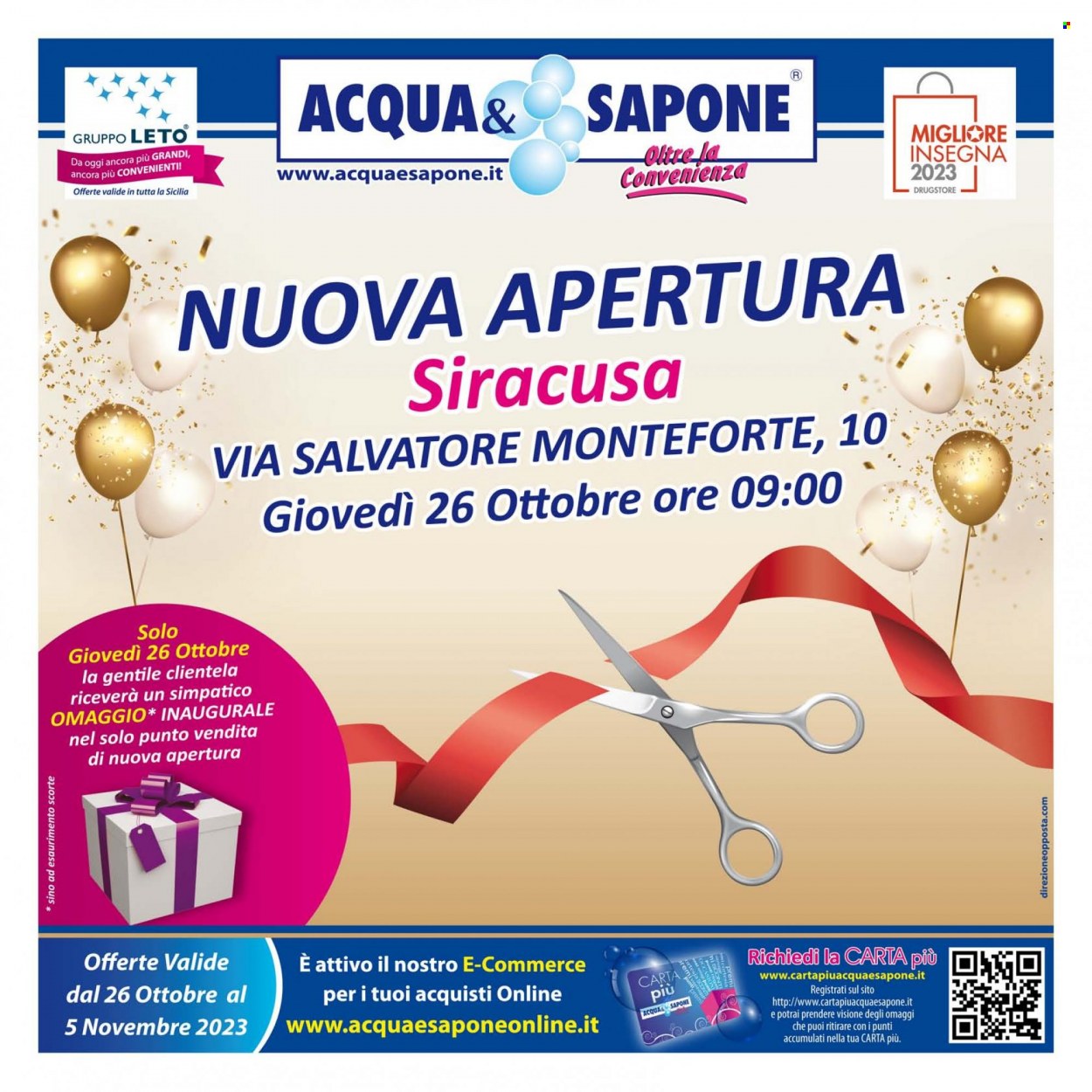 Volantino Acqua & Sapone - 26/10/2023 - 5/11/2023. Pagina 1