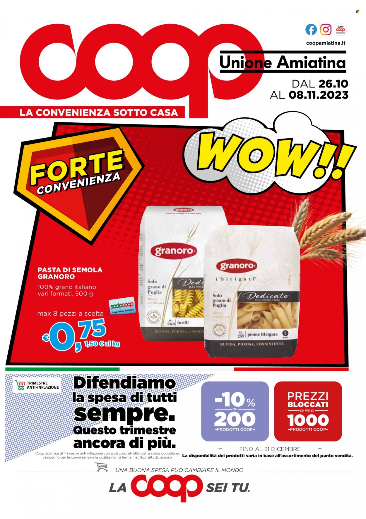 Volantino Coop - 26/10/2023 - 8/11/2023. Pagina 1