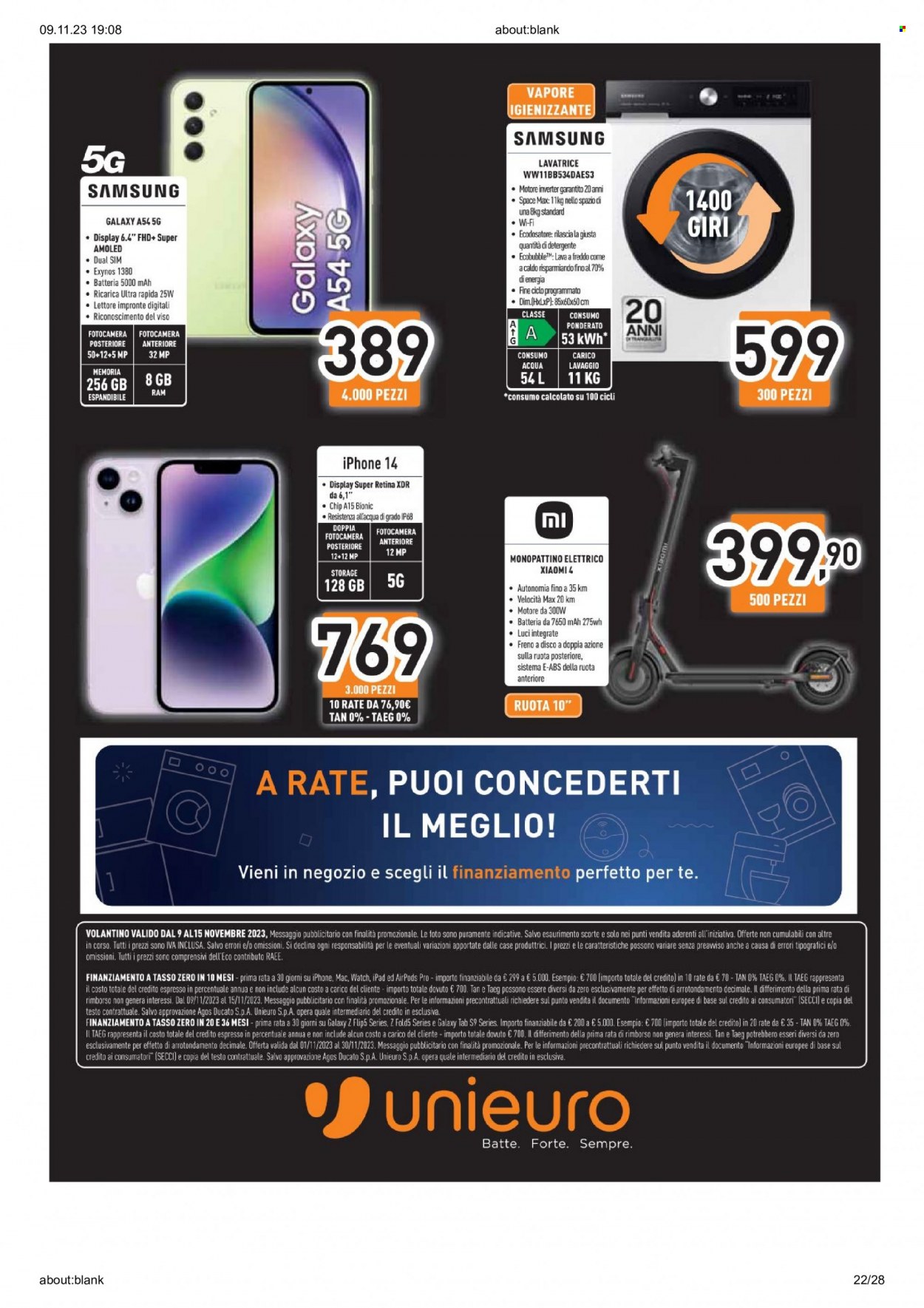 Volantino Unieuro - 9/11/2023 - 15/11/2023. Pagina 22