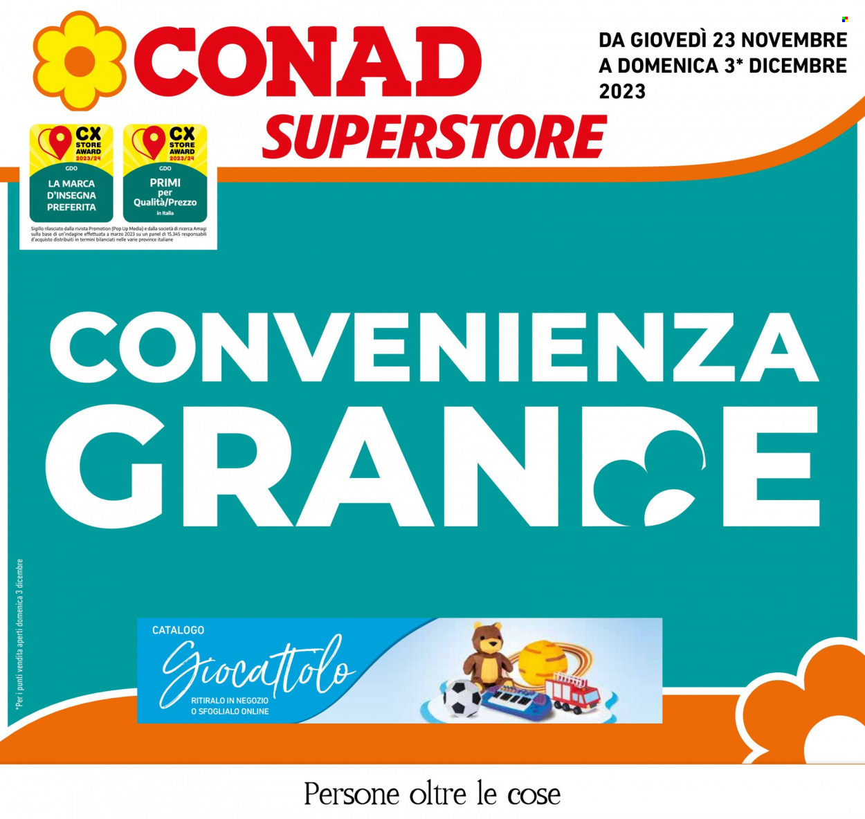 Volantino Conad Superstore - 23/11/2023 - 3/12/2023. Pagina 1