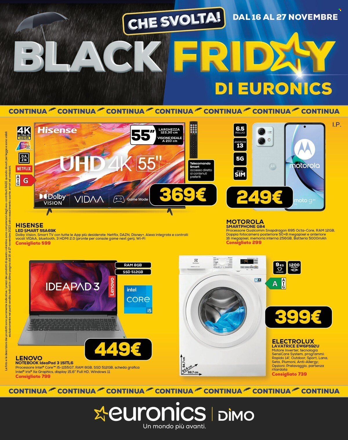 Volantino Euronics - 16/11/2023 - 27/11/2023. Pagina 1