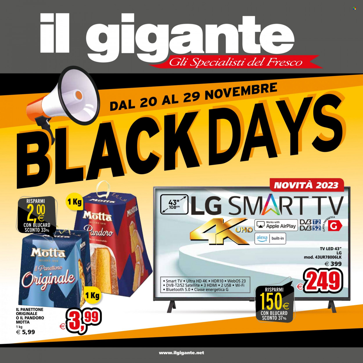 Volantino Il Gigante - 20/11/2023 - 29/11/2023. Pagina 1