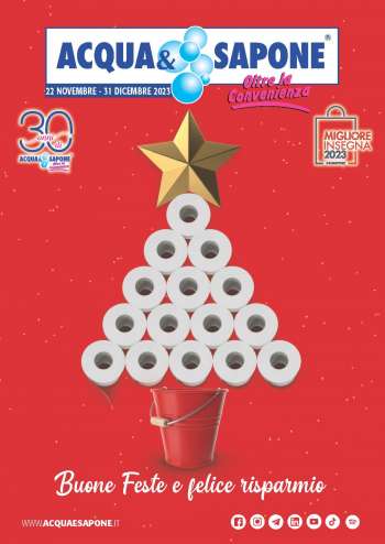 Volantino Acqua & Sapone - 22/11/2023 - 31/12/2023.