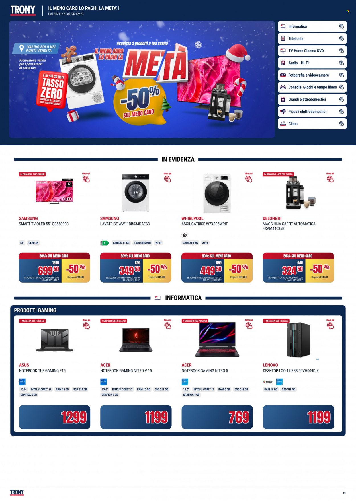 Volantino Trony - 30/11/2023 - 24/12/2023. Pagina 1