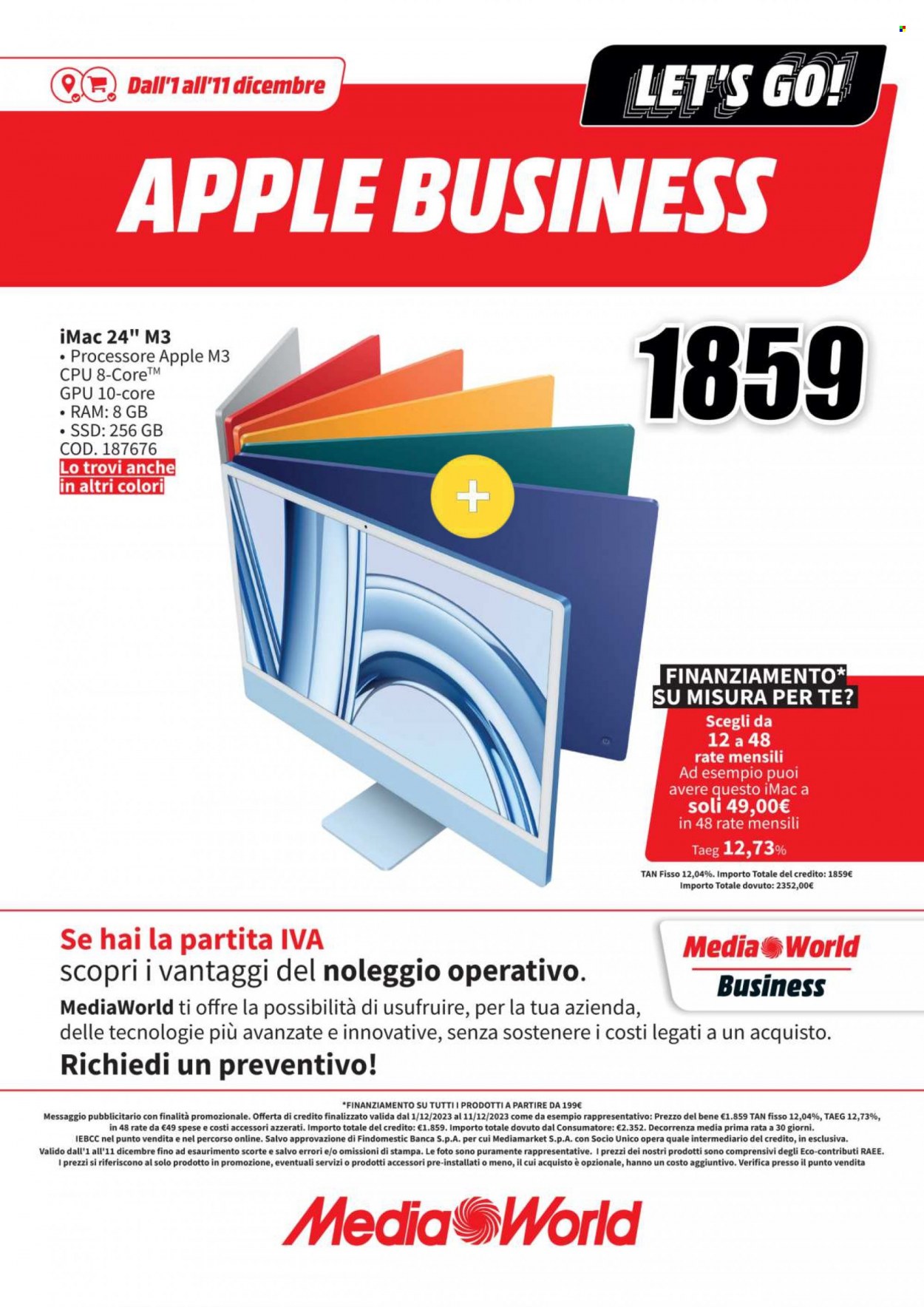 Volantino MediaWorld - 1/12/2023 - 11/12/2023. Pagina 2
