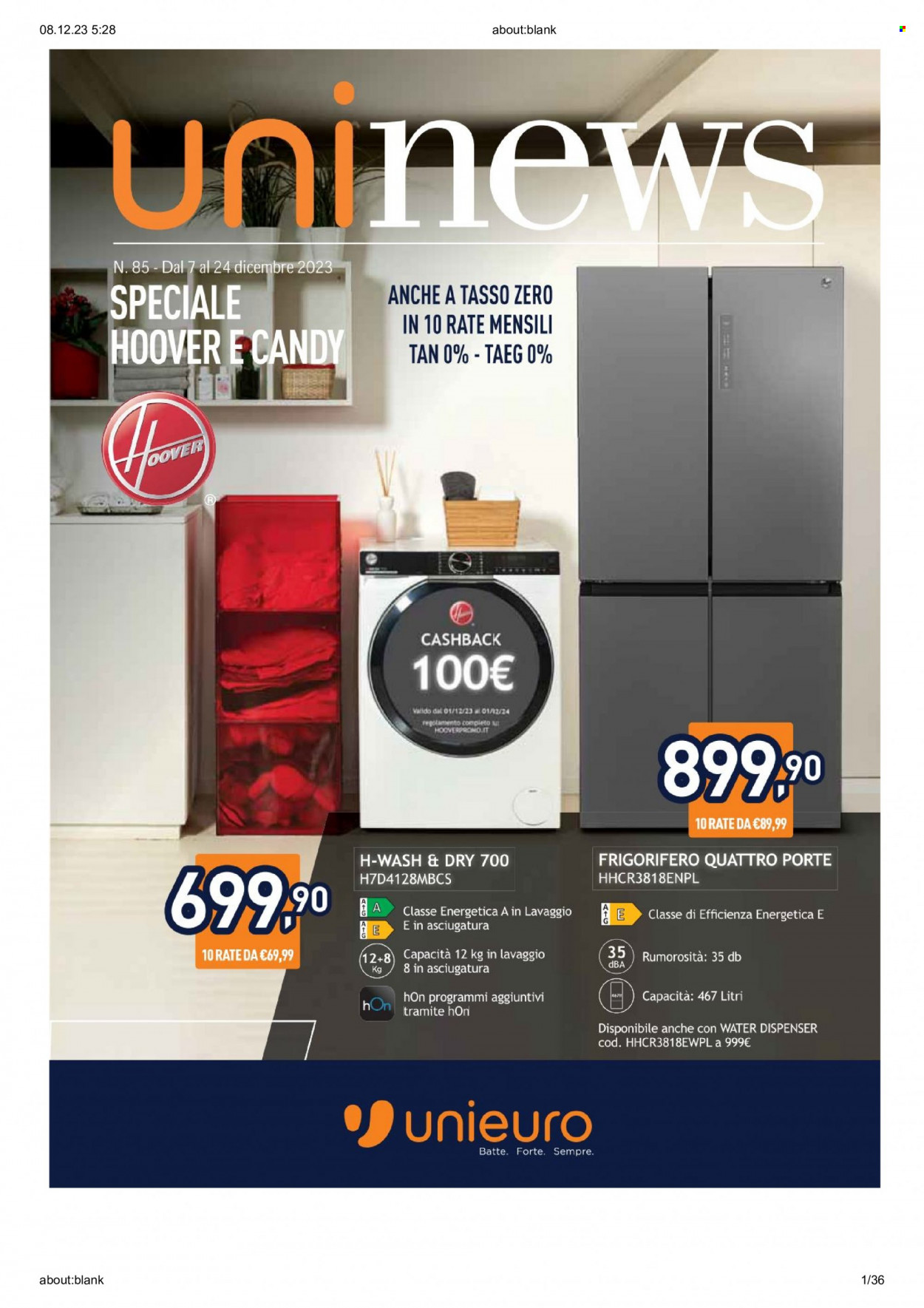 Volantino Unieuro - 7/12/2023 - 24/12/2023. Pagina 1