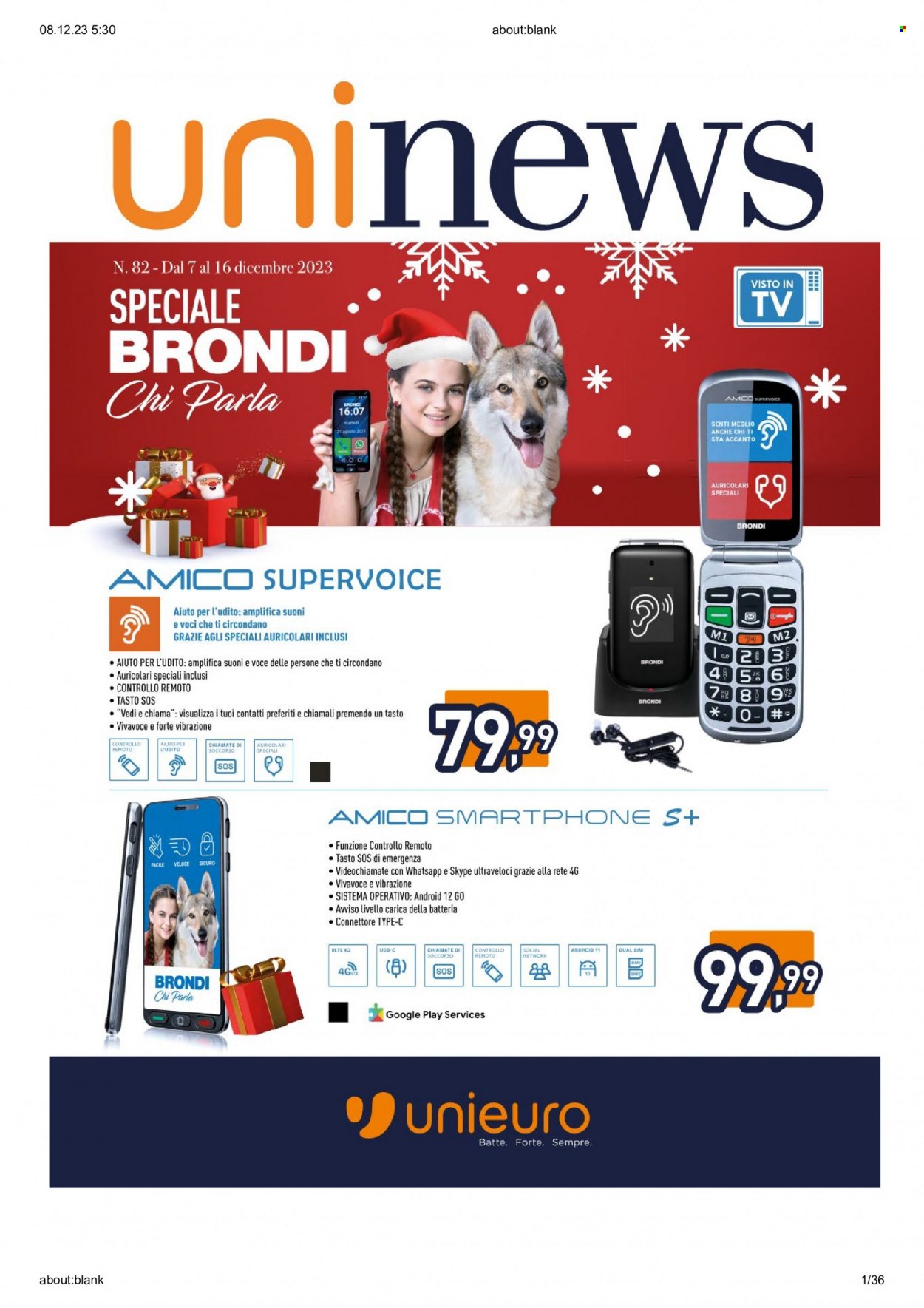 Volantino Unieuro - 7/12/2023 - 16/12/2023. Pagina 1