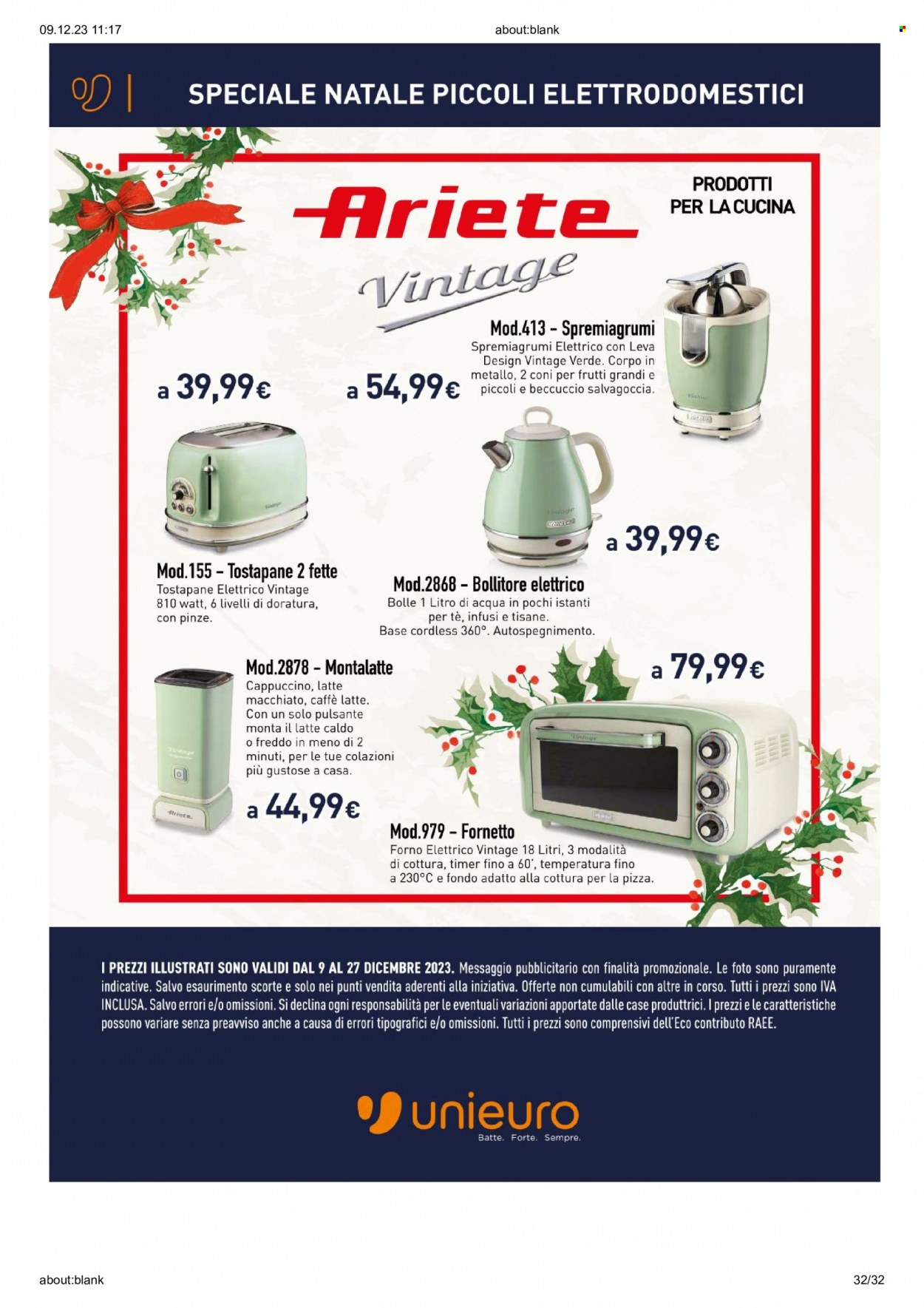 Volantino Unieuro - 9/12/2023 - 27/12/2023. Pagina 32
