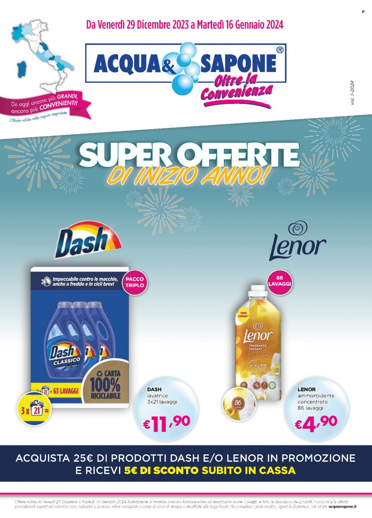 Volantino Acqua & Sapone - 29/12/2023 - 16/1/2024. Pagina 1