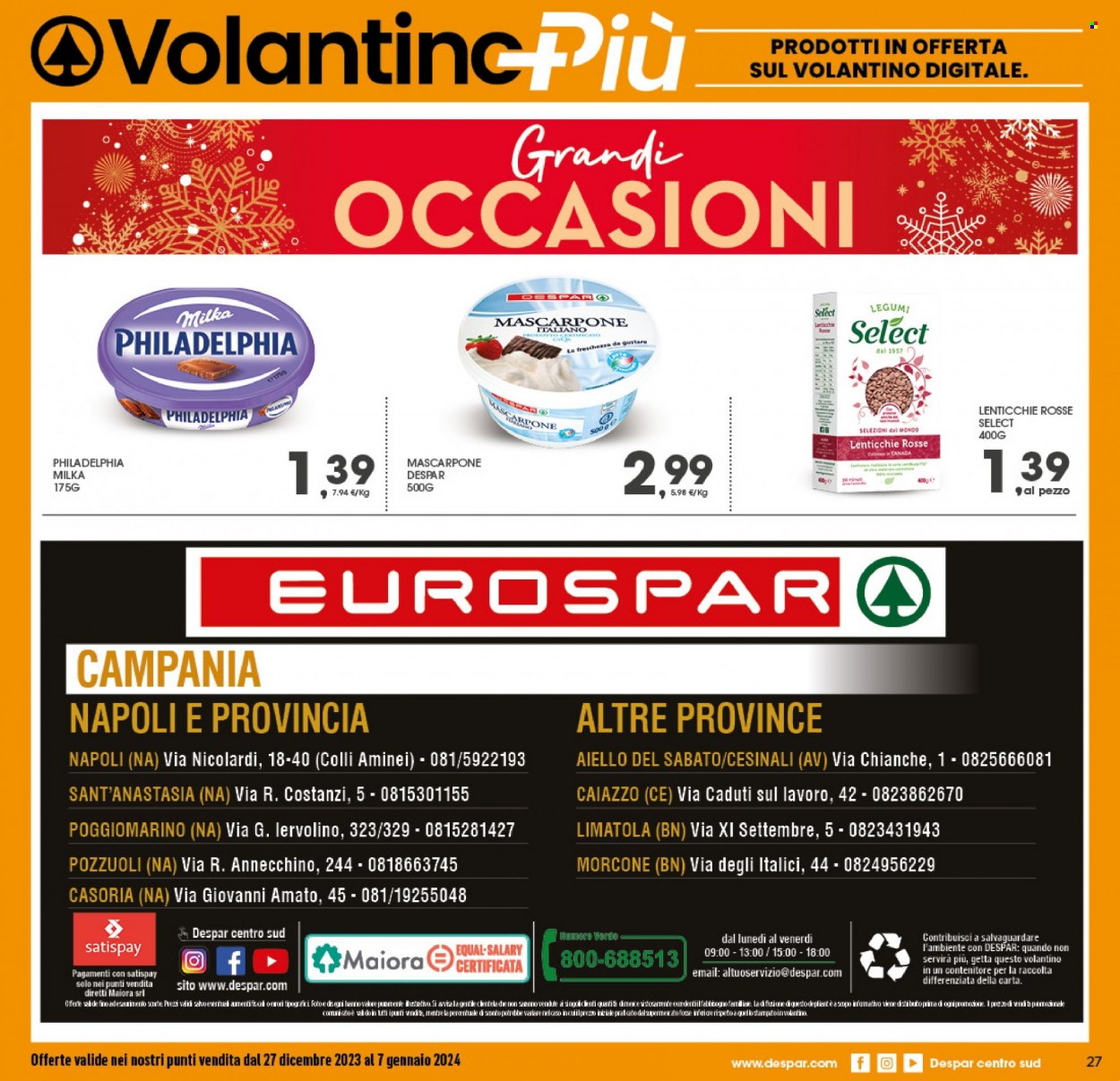 Volantino Eurospar - 27/12/2023 - 7/1/2024. Pagina 27