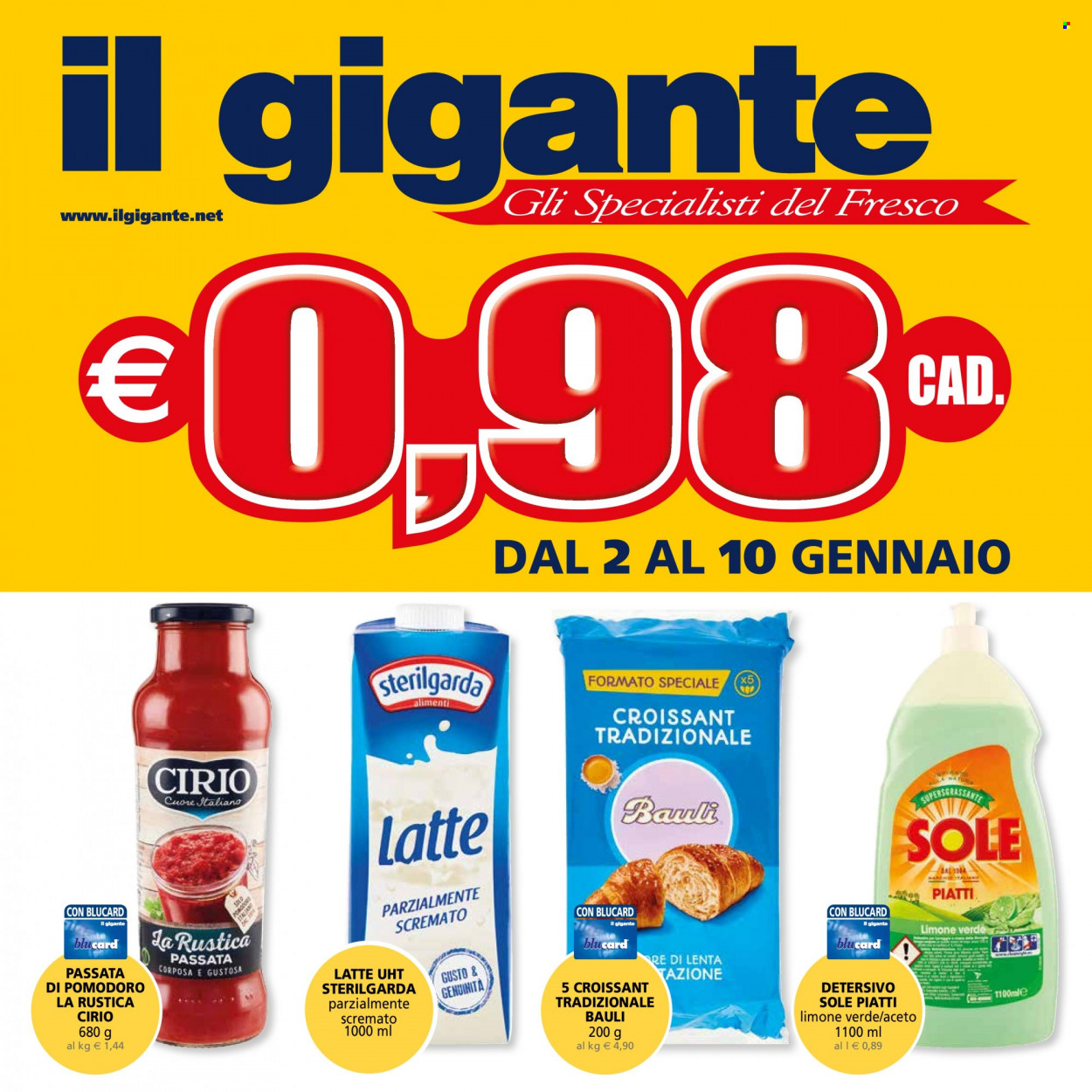 Volantino Il Gigante - 2/1/2024 - 10/1/2024. Pagina 1