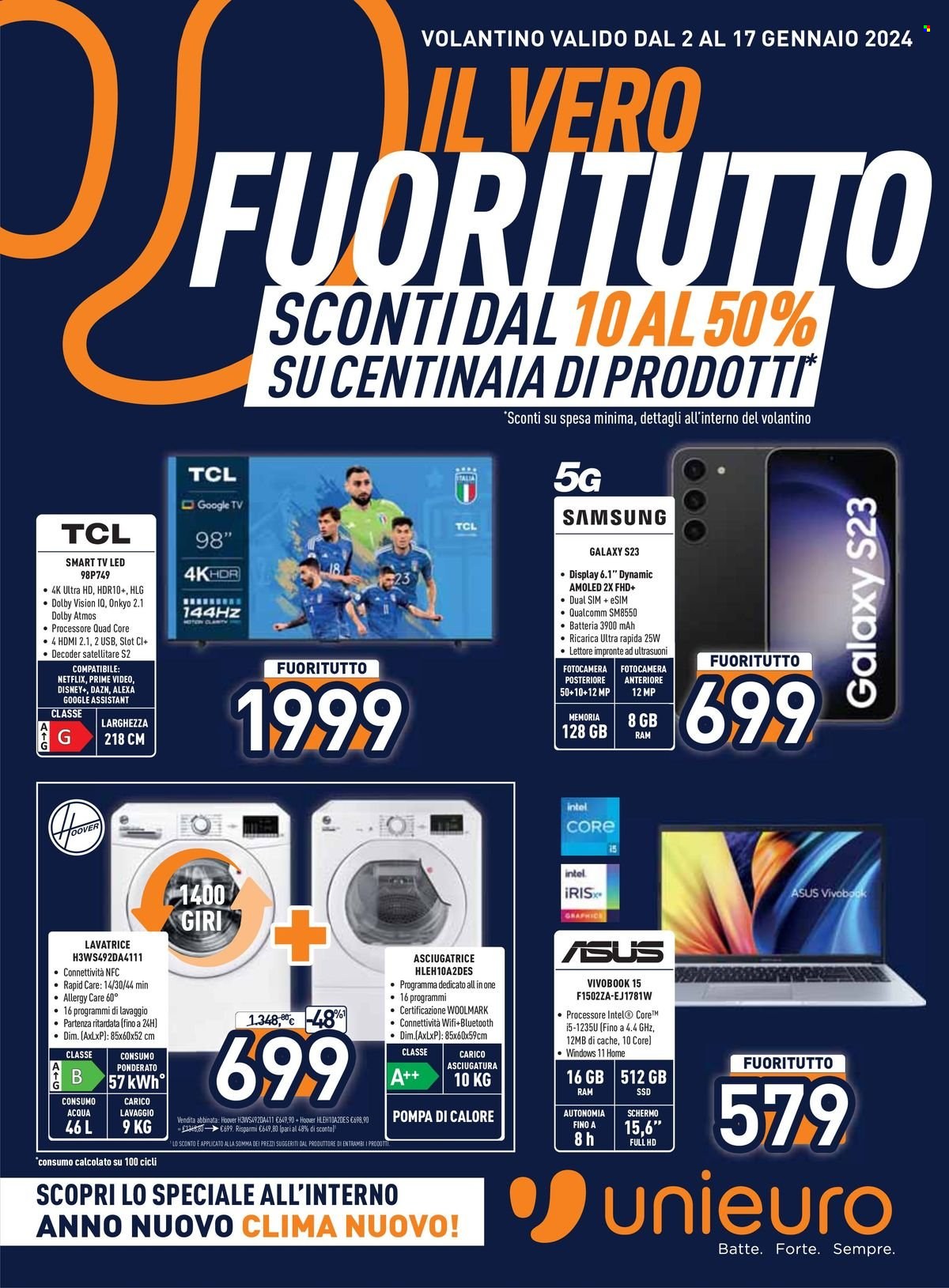 Volantino Unieuro - 2/1/2024 - 17/1/2024. Pagina 1