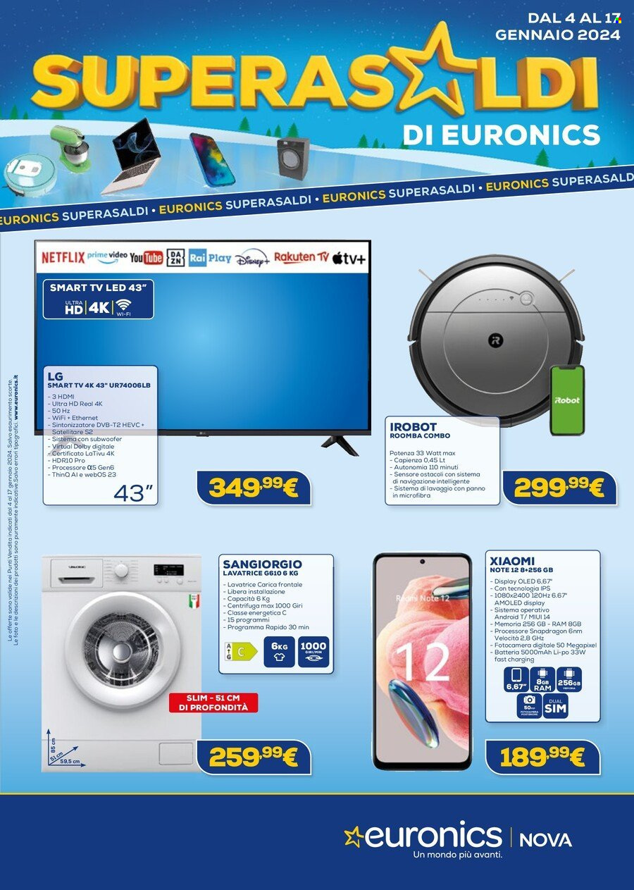 Volantino Euronics - 4/1/2024 - 17/1/2024. Pagina 1