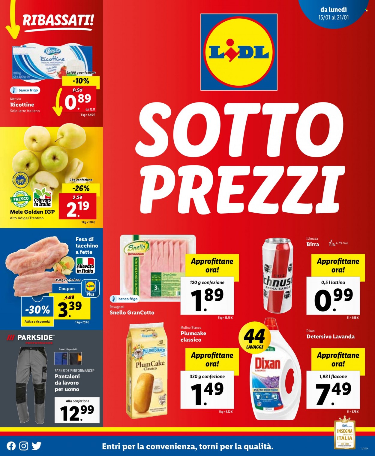 Volantino Lidl - 15/1/2024 - 21/1/2024. Pagina 1