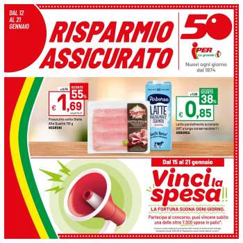 Volantino Iper, La grande i - 12/1/2024 - 21/1/2024.